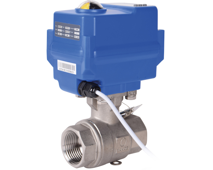 2 piece stainless steel ball valve 715XS 1/2'' + TCR-02D 24V AC/DC